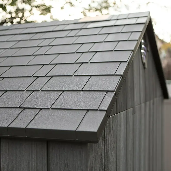 Lifetime Gerätehaus Saturn - 305 cm, 244 cm, Kunststoff, Dunkelgrau - Detailaufnahme