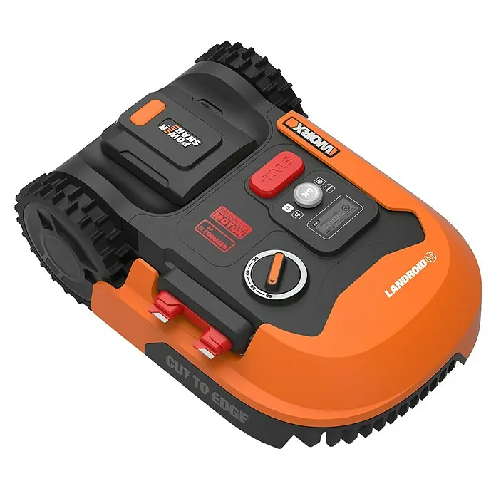 Worx Landroid Mähroboter M500 Plus - 20 V, Li-Ionen, 2 Ah, 1 Akku, Max. Flächenempfehlung: 500 m² - Diagonale Ansicht