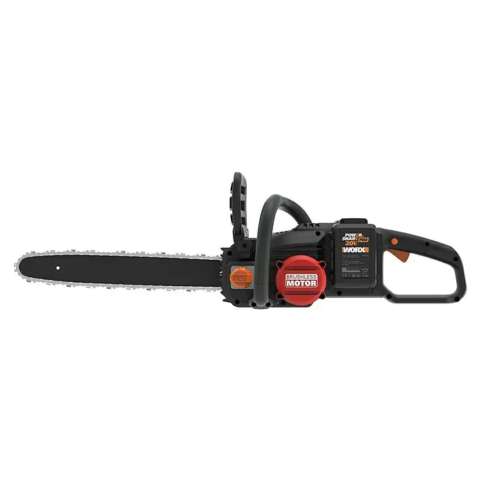 Worx PowerShare Akku-Kettensäge WG385E - 20 V, Li-Ionen, Ohne Akku, Schnittlänge: 40 cm cm - Linke Seitenansicht