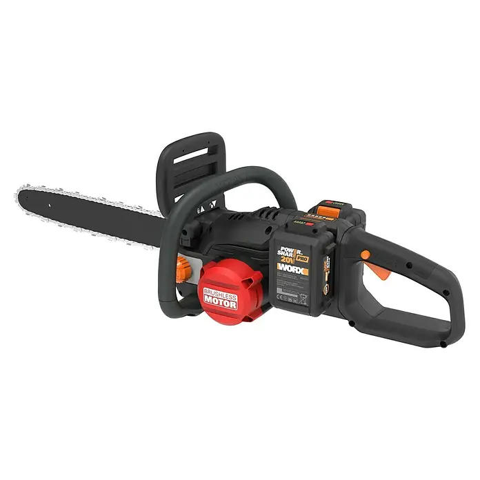 Worx PowerShare Akku-Kettensäge WG385E - 20 V, Li-Ionen, Ohne Akku, Schnittlänge: 40 cm cm - Linke Seitenansicht