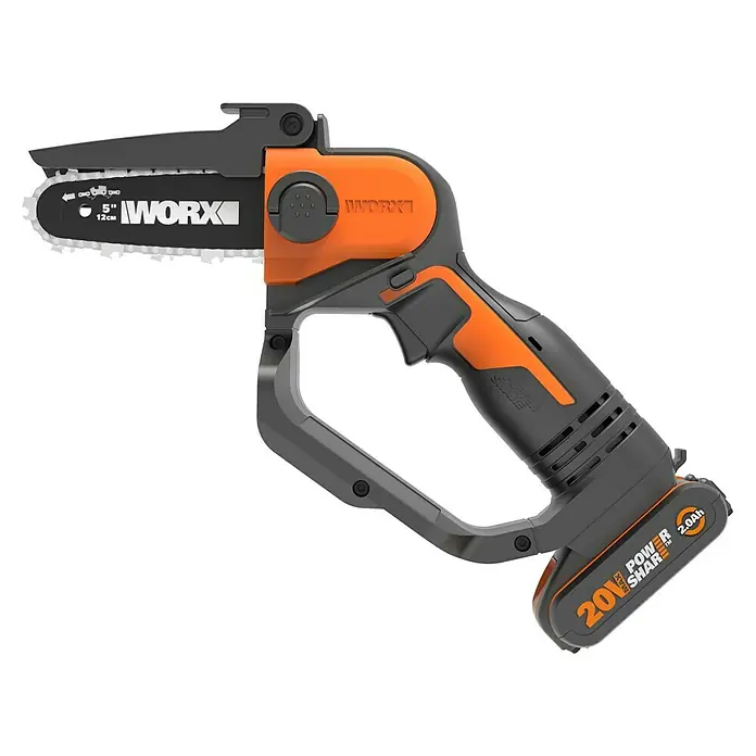 Worx PowerShare Akku-Kettensäge WG324E - 20 V, Li-Ionen, Ohne Akku, Schnittlänge: 12 cm cm - Linke Seitenansicht