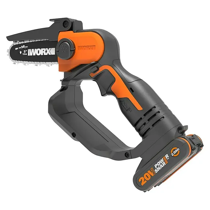 Worx PowerShare Akku-Kettensäge WG324E - 20 V, Li-Ionen, Ohne Akku, Schnittlänge: 12 cm cm - Linke Seitenansicht