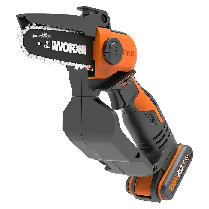 Worx PowerShare Akku-Kettensäge WG324E - 20 V, Li-Ionen, Ohne Akku, Schnittlänge: 12 cm cm - Diagonale Ansicht