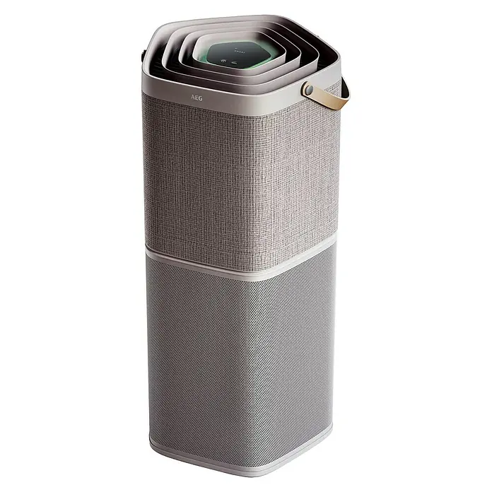 AEG Luftreiniger AX91-604GY - 31,5 x 31,5 x 72,5 cm, Leistungsstufen: 9 - Vorderansicht