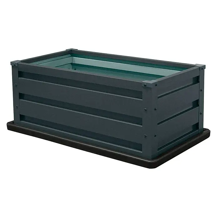 Hochbeet Mini - L x B x H: 80 x 45 x 31 cm, Stahl, Anthrazit - Diagonale Ansicht
