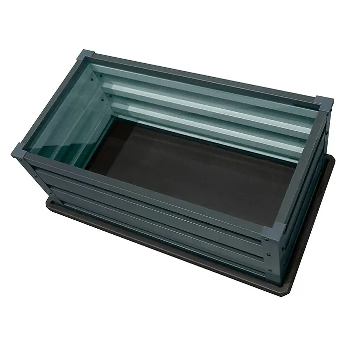 Hochbeet Mini - L x B x H: 80 x 45 x 31 cm, Stahl, Anthrazit - Ansicht von oben