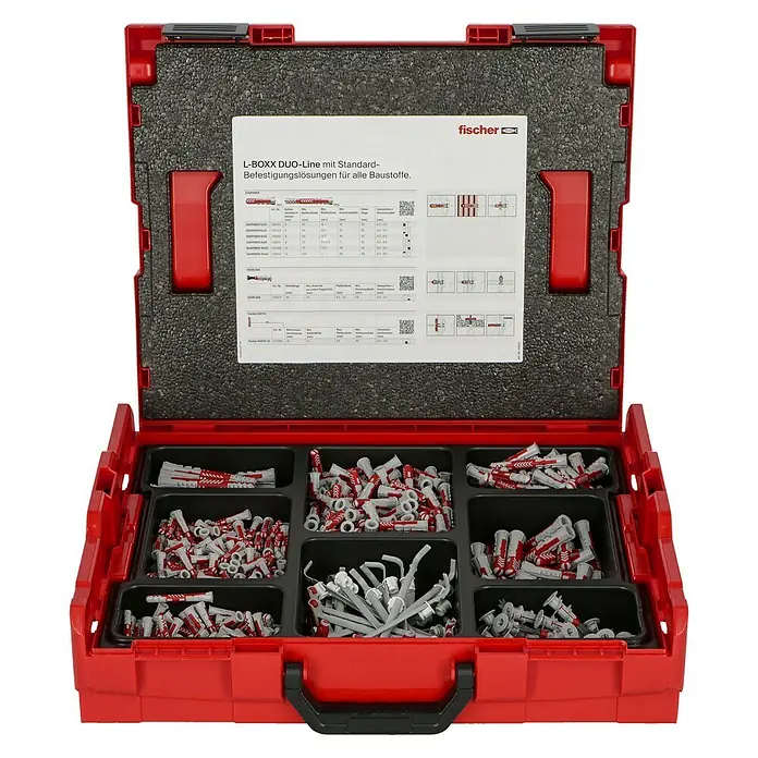 Fischer Dübelsortiment Duoline L-Boxx 102 - 795 -tlg., Mit Rand - Vorderansicht