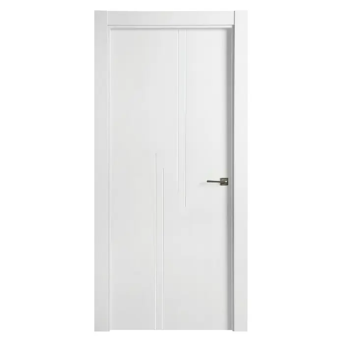 Puerta interior Dresde - 72,5 x 203 cm, Izquierda, Blanco lacado, Macizo - Vista frontal
