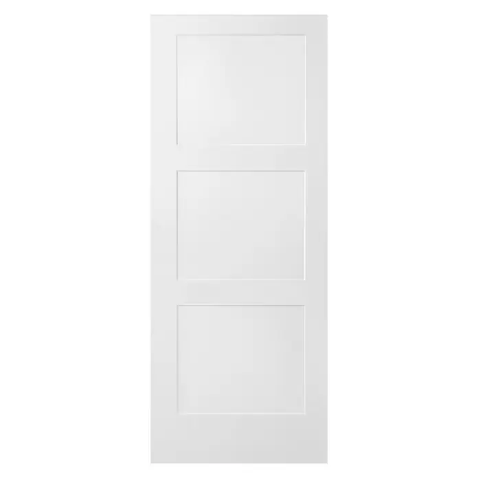 Puerta corredera de madera Speyer - 82,5 x 203 cm, Blanco, Macizo - Vista frontal