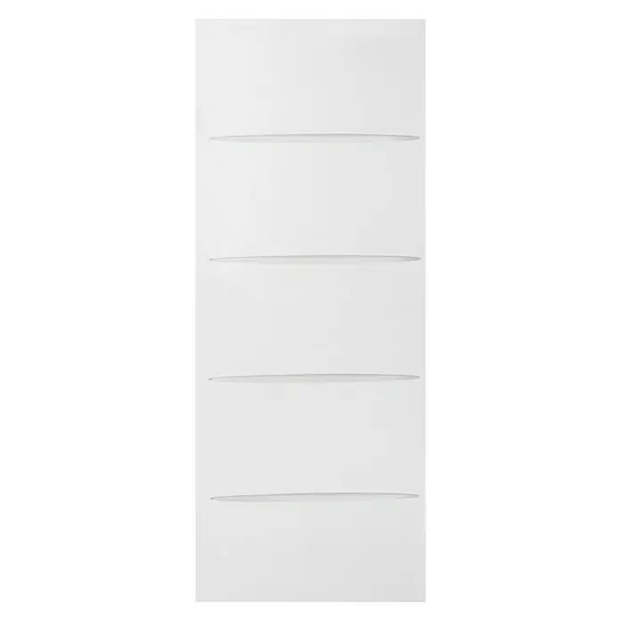 Puerta corredera de madera Stuttgart - 62,5 x 203 cm, Blanco, Maciza, Con canal - Vista frontal