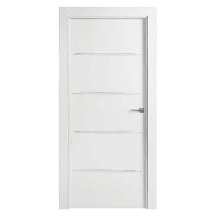 Puerta interior Stuttgart 110 - 82,5 x 203 cm, Izquierda, Blanco lacado, Macizo - Vista frontal