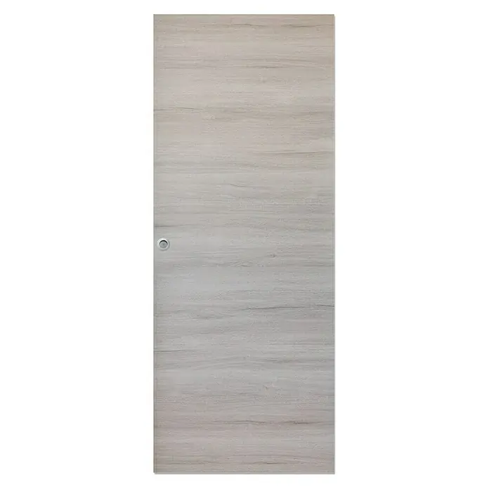 Puerta corredera de madera Estela - 82,5 x 203 cm, Roble Gris, Maciza, Con uñero - Vista frontal
