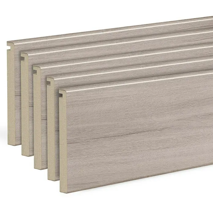 Tapeta acanalada Estela - 8 cm x 2,2 m, Gris, 5 ud. - Primer plano