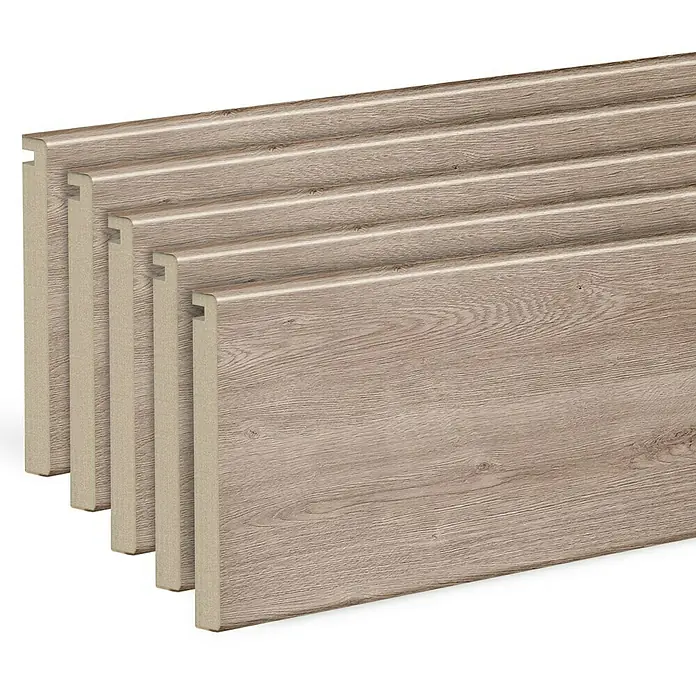Tapeta acanalada Nagano - 8 cm x 2,2 m, Roble claro, 5 ud. - Primer plano