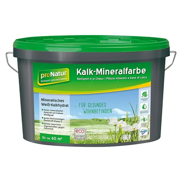 Baufan Pronatur Mineralfarbe - Weiß, Matt, 10 l, Konservierungsmittelfrei - Vorderansicht