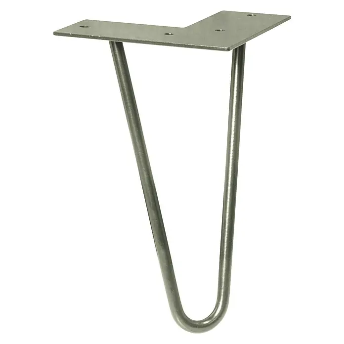 Wagner System Möbelfuß Hairpinlegs - Länge: 200 mm, Grau, Stahl - Diagonale Ansicht