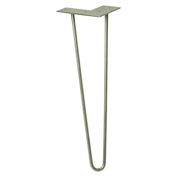 Wagner System Möbelfuß Hairpinlegs - Länge: 400 mm, Grau, Stahl - Diagonale Ansicht