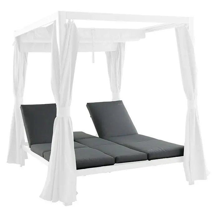 Sunfun Tumbona de conjunto India - L x An x Al: 206 x 167 x 200 cm, Blanco - Vista angular