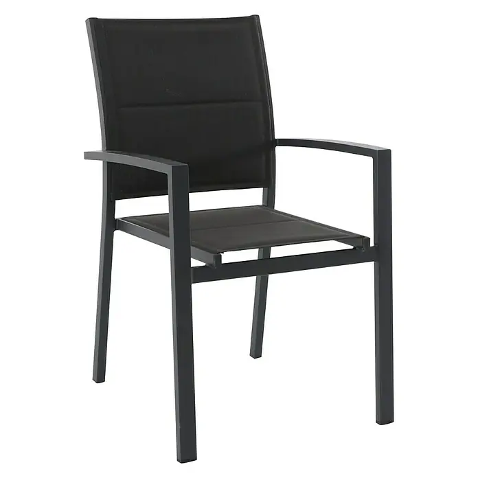 Sunfun Silla de jardín Nancy - An x Pr x Al: 56,5 x 63 x 90 cm, Gris oscuro - Vista angular