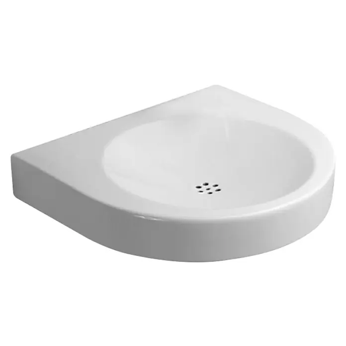 Duravit Architec Waschtisch Vital Med - 57,5 x 52 cm, Ohne Spezialglasur, Hahnloch: Ohne, Ohne Überlauf, Weiß - Diagonale Ansicht