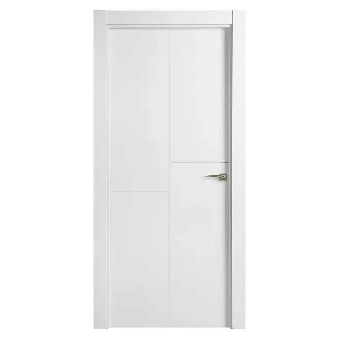 Puerta interior Frankfurt 90 - 82,5 x 203 cm, Izquierda, Blanco lacado, Macizo - Vista frontal