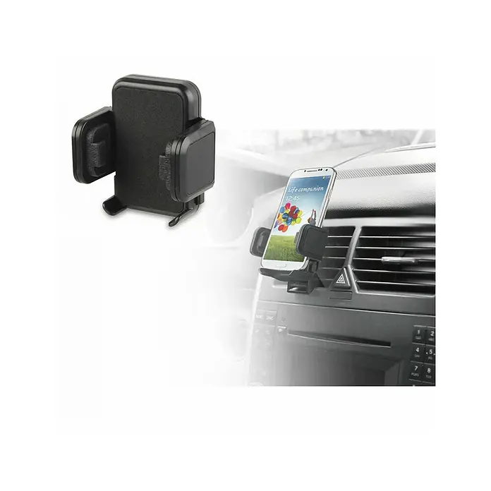 Muvit Soporte para teléfono móvil universal grande - Plástico, Negro - Producto en uso