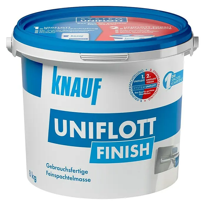 Knauf Fugenspachtel Uniflott Finish - 8 kg, Gebrauchsfertig - Vorderansicht