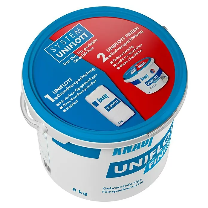 Knauf Fugenspachtel Uniflott Finish - 8 kg, Gebrauchsfertig - Ansicht von oben