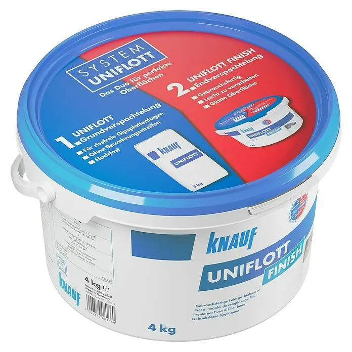 Knauf Fugenspachtel Uniflott Finish - 4 kg, Gebrauchsfertig - Ansicht von oben