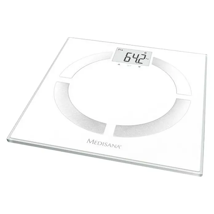 Digitalna vaga BS 444 Connect - D x Š x V: 30 x 30 x 2,3 cm, Bijele boje - Dijagonalni pogled
