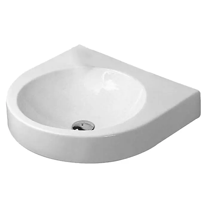 Duravit Architec Waschtisch - 57,5 x 52 cm, Ohne Spezialglasur, Hahnloch: Ohne, Ohne Überlauf, Weiß - Diagonale Ansicht