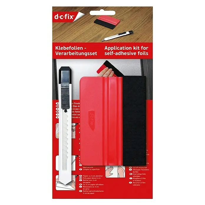 D-c-fix Verarbeitungs-Set - 1 Rakel, 1 Cuttermesser - Vorderansicht