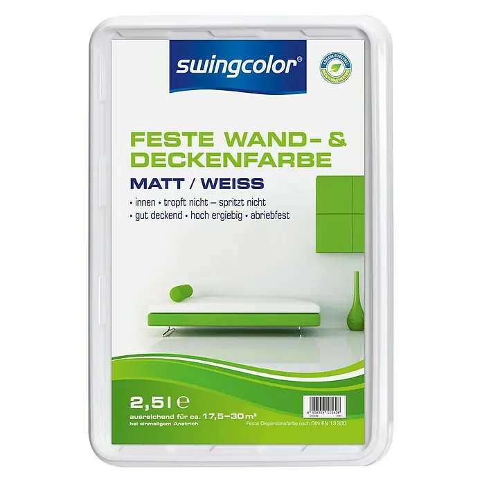 swingcolor Feste Farbe - Weiß, 2,5 l, Matt - Vorderansicht