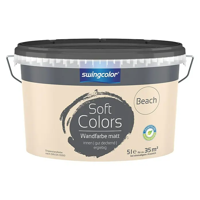 swingcolor Soft Colors Wandfarbe - Beach, 5 l, Matt - Vorderansicht