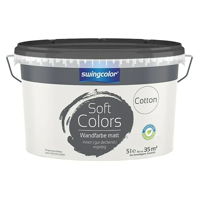 swingcolor Soft Colors Wandfarbe - Cotton, 5 l, Matt - Vorderansicht