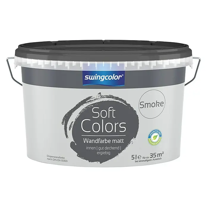 swingcolor Soft Colors Wandfarbe - Smoke, 5 l, Matt - Vorderansicht