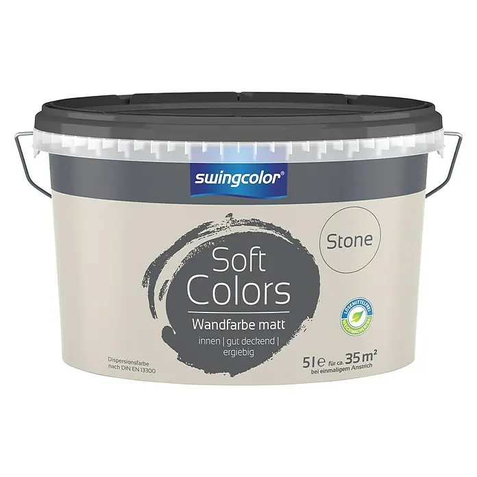 swingcolor Soft Colors Wandfarbe - Stone, 5 l, Matt - Vorderansicht