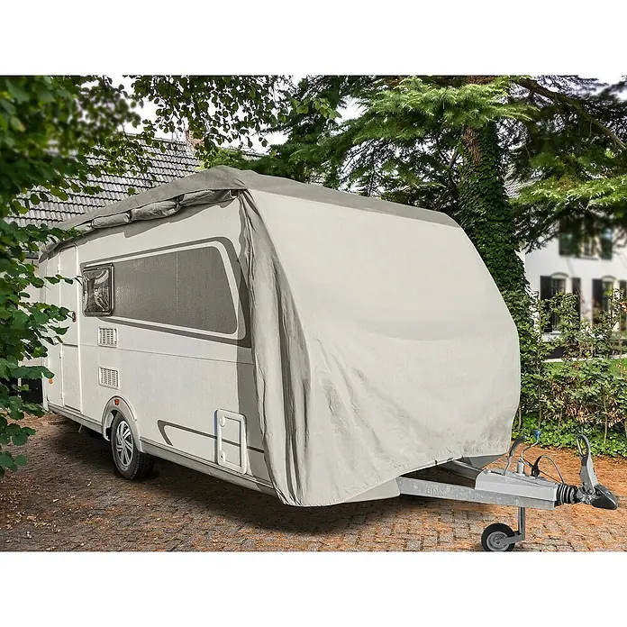 Calima Wohnwagen-Abdeckplane - L x B x H: 550 x 250 x 220 cm, Atmungsaktiv - Anwendungsbeispiel