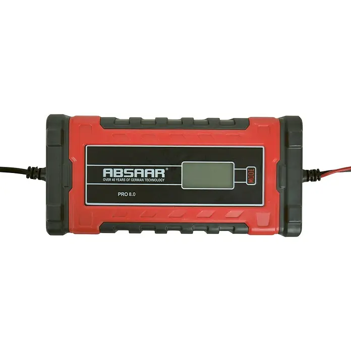 Absaar Acculader Smartlader 8.0 8A 12/24V - Uitgangsspanning: 12 V/24 V, Laadstroom: 8 A, Geschikt voor: Alle batterijtypes - Close-up