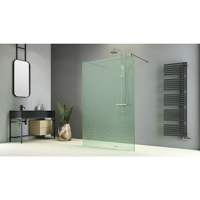 Camargue Duschwand Crash-Glas - 120 x 200 cm, Beschichtet, Stärke: 12,5 mm, Grün - Stimmungsaufnahme