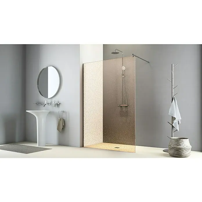 Camargue Duschwand Crash-Glas - 140 x 200 cm, Beschichtet, Stärke: 12,5 mm, Bronze - Stimmungsaufnahme