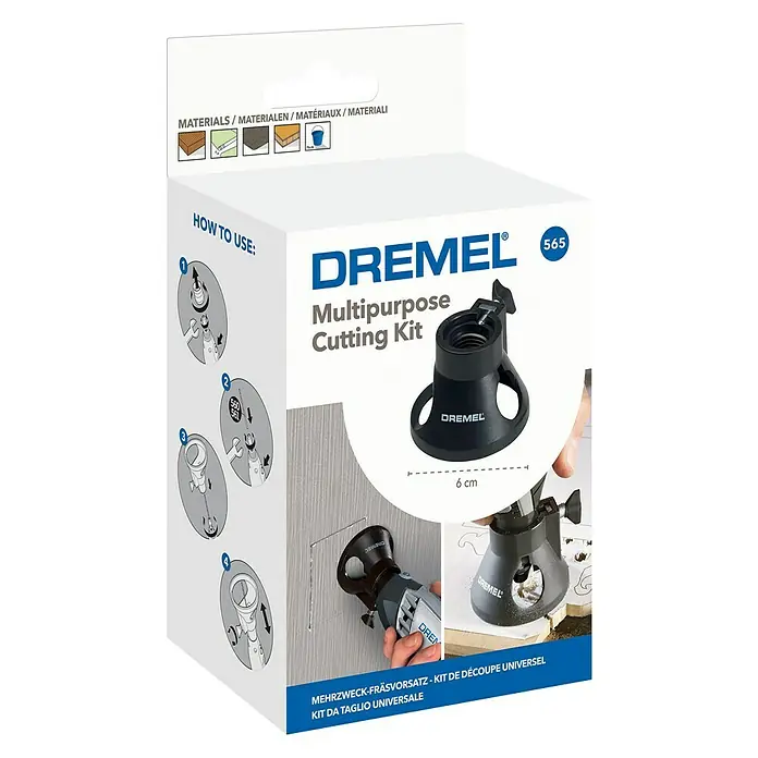 Dremel Mehrzweck-Fräsvorsatz Mod. 565 - 4 -tlg., Arbeitstiefe: 19 mm - Diagonale Ansicht