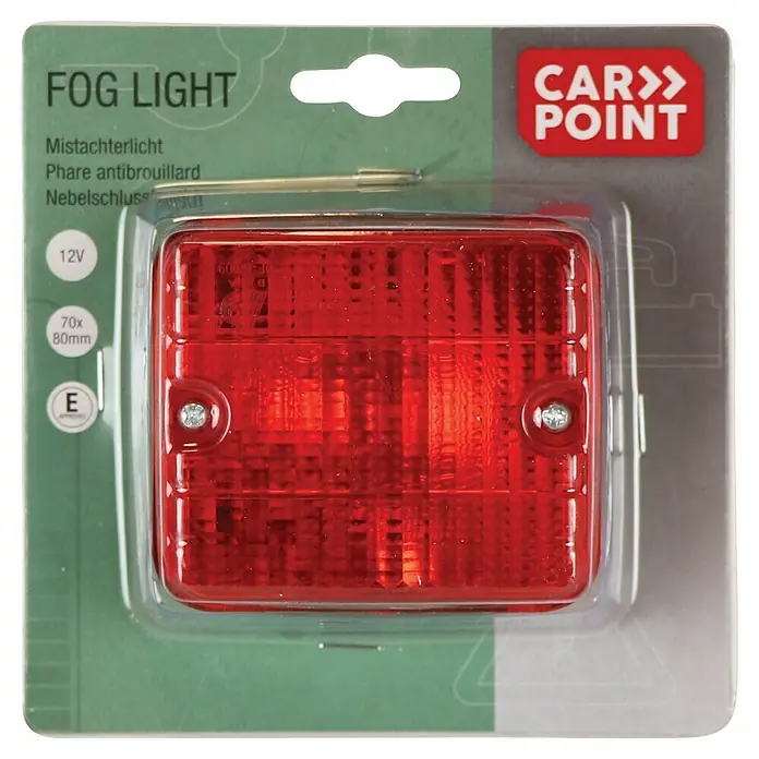 Carpoint Achter- en mistachterlicht 70x80mm 12V e4-47333 - 12 V - Vooraanzicht