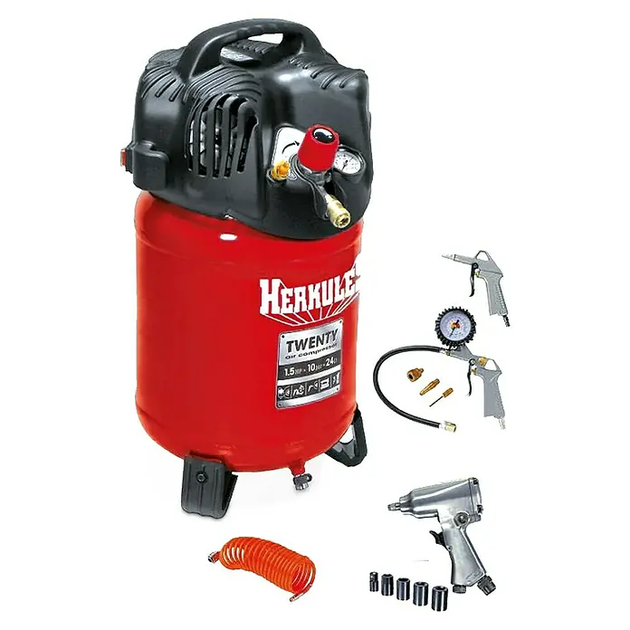 Herkules Kit de compresor Twenty + Kit - 1,1 kW, 10 bar, 3.400 r.p.m. - Vista angular