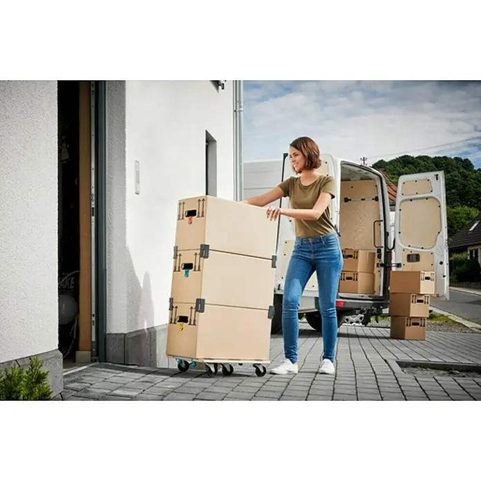 Wolfcraft Base con ruedas FT300 - L x An x Al: 565 x 390 x 120 mm, Capacidad de carga: 200 kg - Producto en uso
