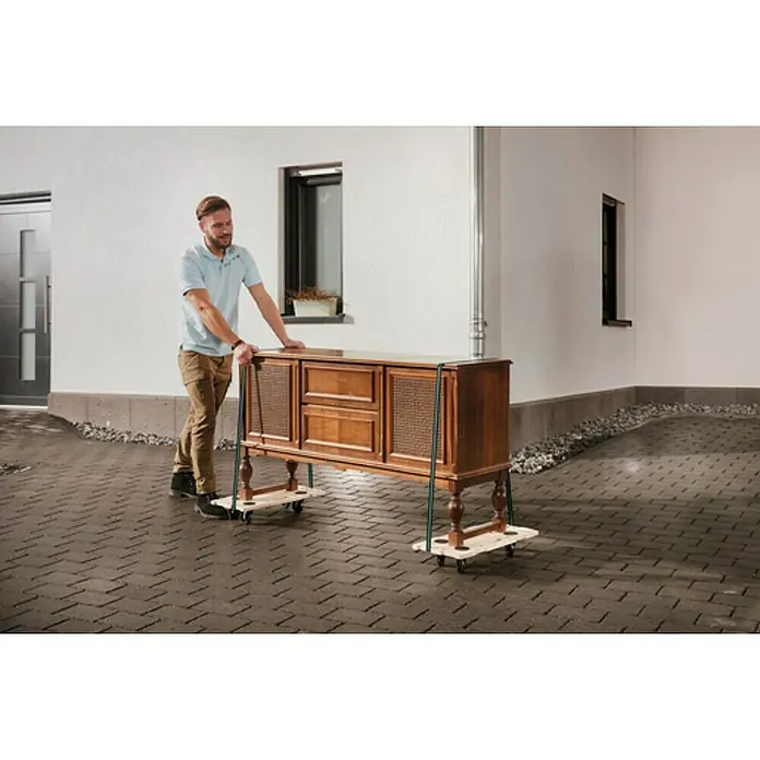 Wolfcraft Base con ruedas FT400 - L x An x Al: 590 x 290 x 120 mm, Capacidad de carga: 400 kg - Producto en uso