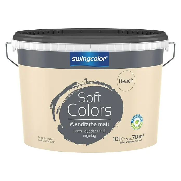 swingcolor Soft Colors Wandfarbe - Beach, 10 l, Matt - Vorderansicht