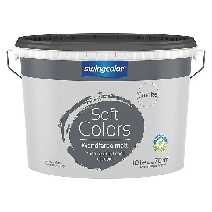 swingcolor Soft Colors Wandfarbe - Smoke, 10 l, Matt - Vorderansicht
