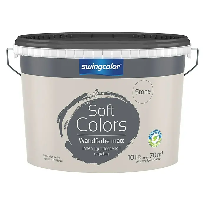 swingcolor Soft Colors Wandfarbe - Stone, 10 l, Matt - Vorderansicht