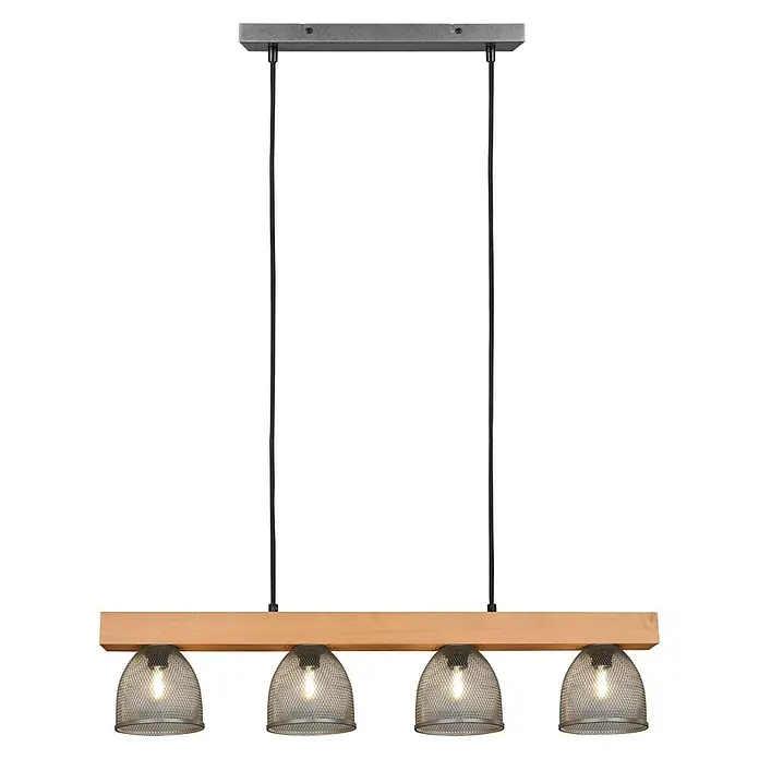 Reality Leuchten Pendelleuchte Cestino - 28 W, L x B x H: 12 x 75 x 150 cm, Nickel, E14 - Vorderansicht